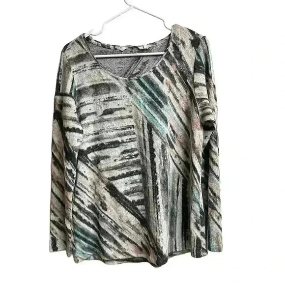 Soft Surroundings Daybreak Women's Top Long Sleeve Stripe Knit Multicolor Medium - Picture 1 of 9